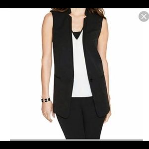 Ladies WHBM long black vest sz 8